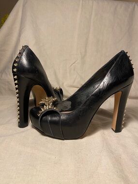 Vince Camuto Black Studded High Heel Pumps